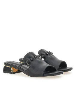 Ciabatte Nere Con Tacco Basso 9015-LAURA BIAGIOTTI Outlet