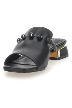 Ciabatte Nere Con Tacco Basso 9015-LAURA BIAGIOTTI Outlet