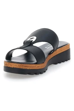 Ciabatte Nere con Tomaia in Pelle e Platform Made in Italy 241070811-PITTARELLO Best