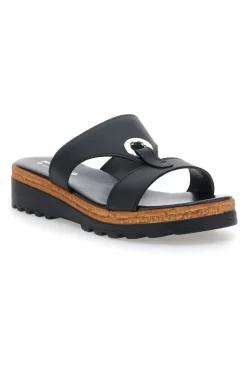 Ciabatte Nere con Tomaia in Pelle e Platform Made in Italy 241070811-PITTARELLO Best