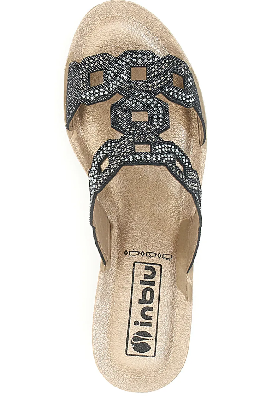 Ciabatte Nere Con Zeppa e Strass 34 As-INBLU Best