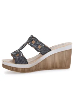 Ciabatte Nere Con Zeppa e Strass 34 As-INBLU Best