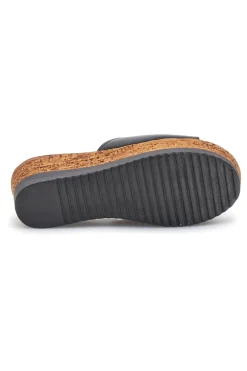 Ciabatte Nere con zeppa in vera pelle Made in Italy 233170428-PITTARELLO Sale