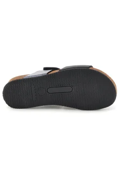 Ciabatte nere e grigie con sottopiede in vera pelle 293A485SR-PITTARELLO ECO Discount