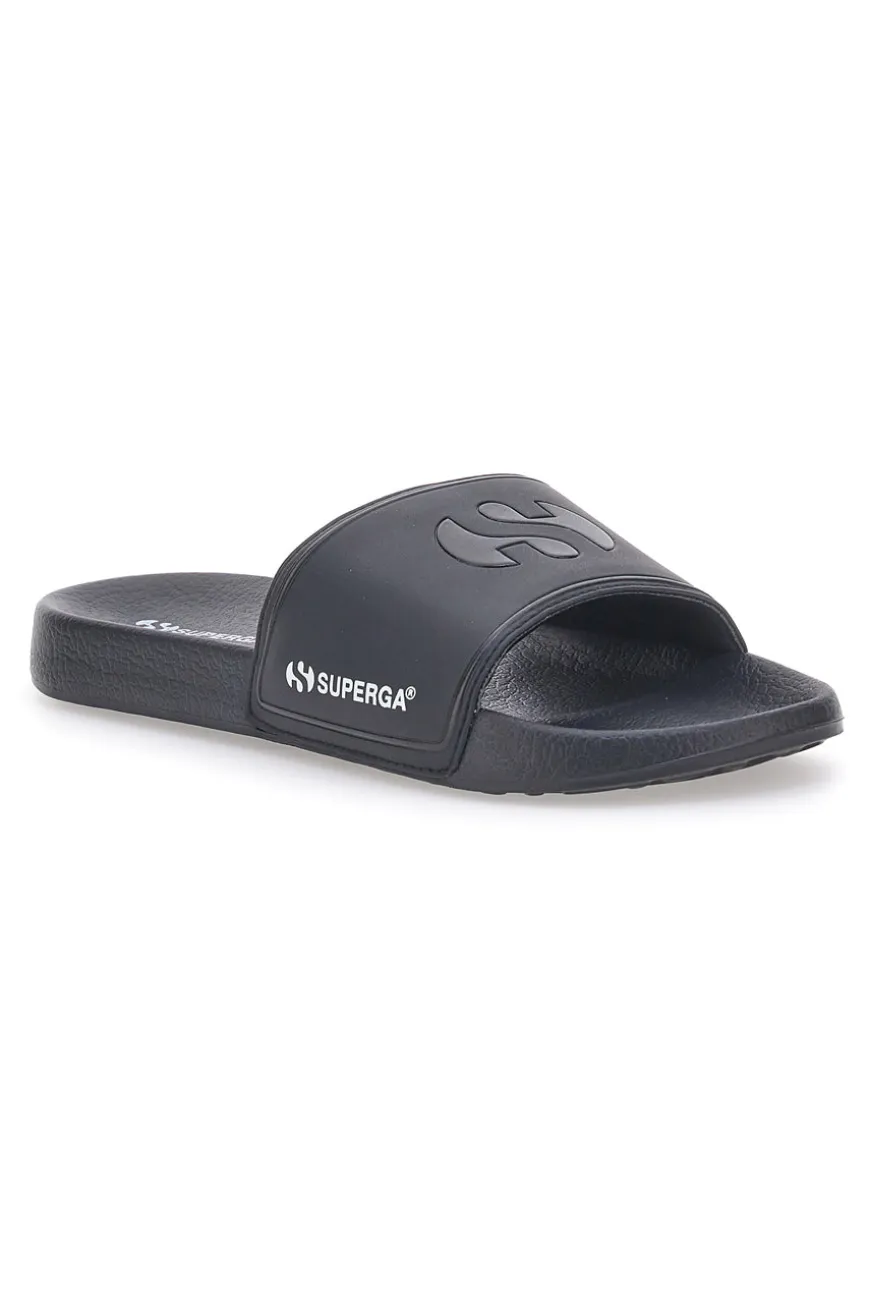 Ciabatte Nere Fascia Singola Logo Superga 24S753