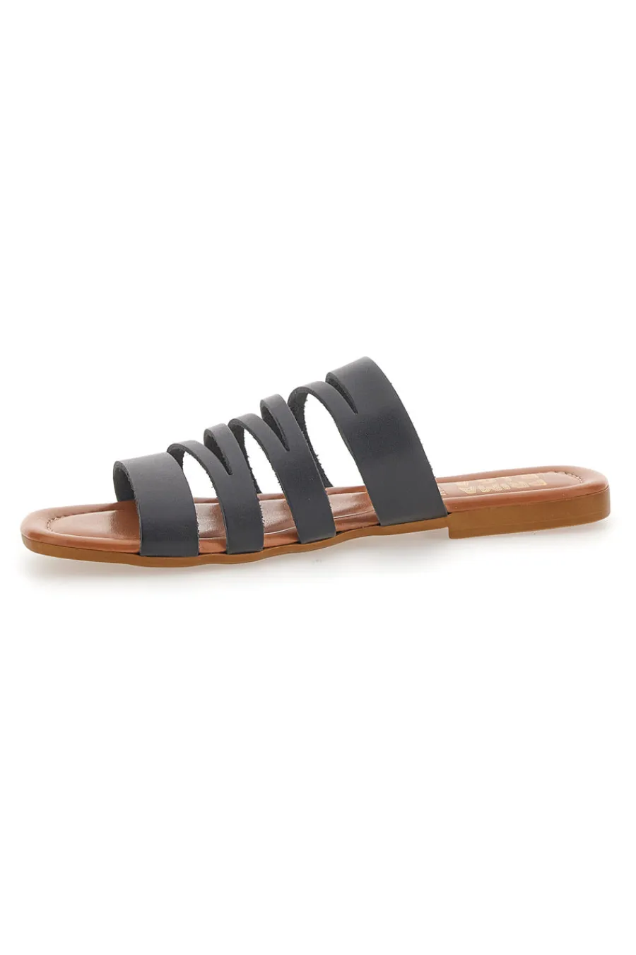 Ciabatte Nere Flat Con Tomaia in Pelle Made in Italy 31-PRIMA RIGA Hot