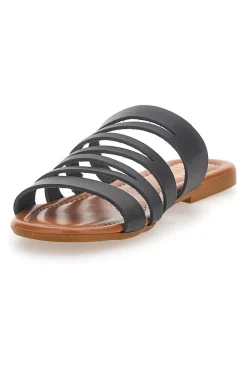 Ciabatte Nere Flat Con Tomaia in Pelle Made in Italy 31-PRIMA RIGA Hot