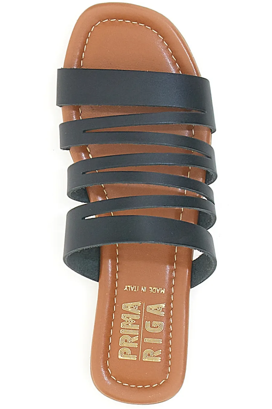 Ciabatte Nere Flat Con Tomaia in Pelle Made in Italy 31-PRIMA RIGA Hot