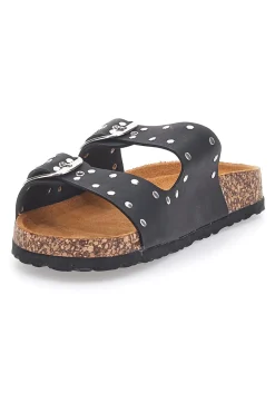 Ciabatte nere in denim con borchie e doppia fibbia SR001-PITTARELLO SUN Best