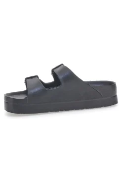 Ciabatte nere in gomma con doppia fibbia EV125-EVERLAST Discount