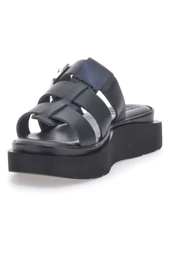 Ciabatte Nere In Pelle Made in Italy 5827-PITTARELLO ROCK Outlet
