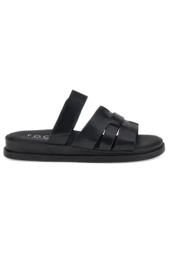 Ciabatte nere in vera pelle con strappo in velcro 1456531-PITTARELLO FOCUS Hot