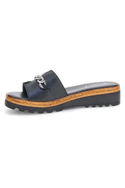 Ciabatte Nere in vera pelle Made in Italy con catena 333170811-PITTARELLO Clearance