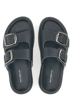 Ciabatte Nere In Vera Pelle Capsule 27154-PITTARELLO Discount
