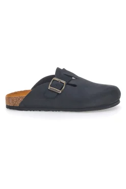 Ciabatte Nere Made in Italy Con Sottopiede in Vera Pelle S31U384-SUPERGA