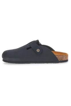 Ciabatte Nere Made in Italy Con Sottopiede in Vera Pelle S31U384-SUPERGA