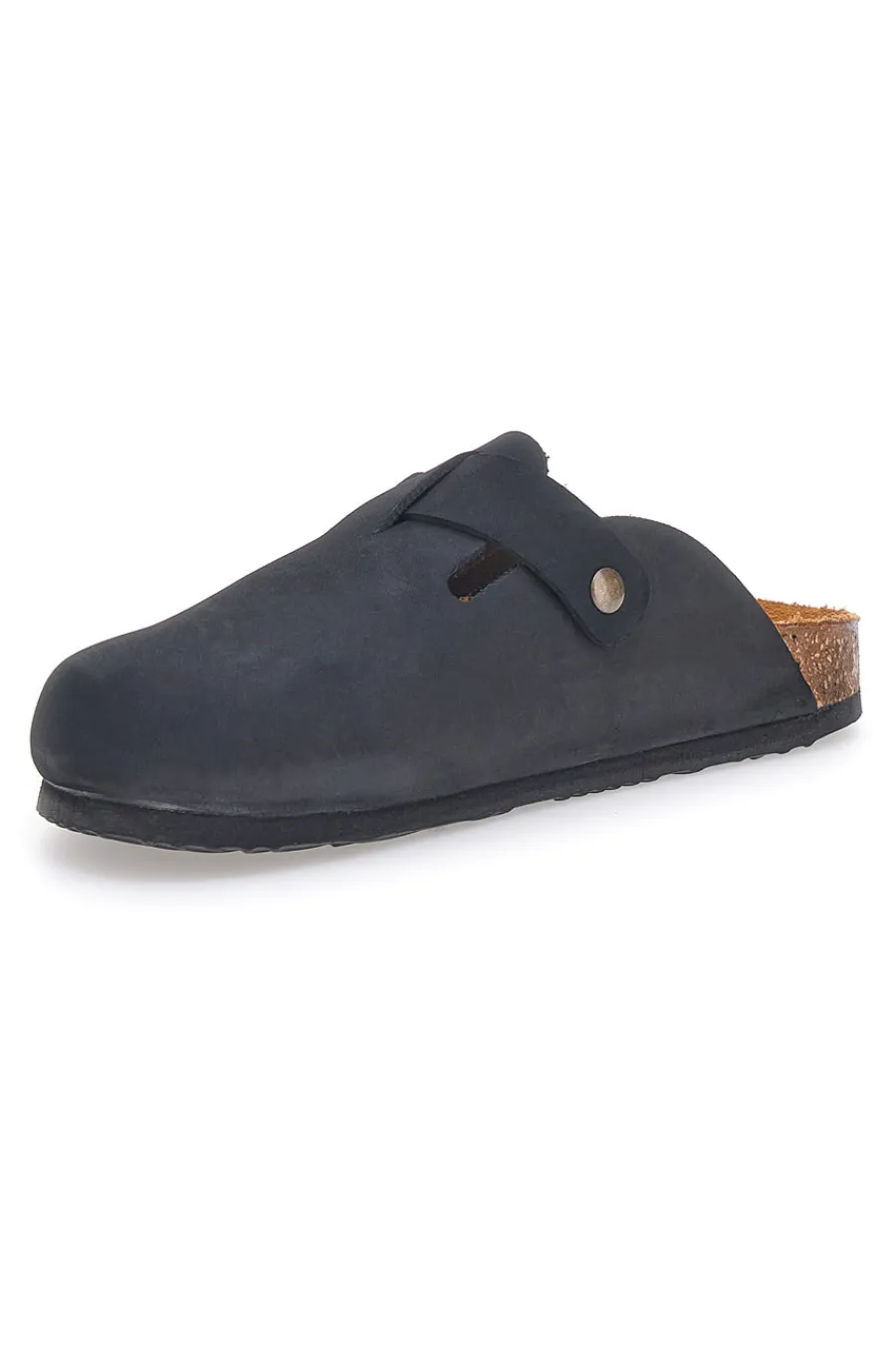 Ciabatte Nere Made in Italy Con Sottopiede in Vera Pelle S31U384-SUPERGA