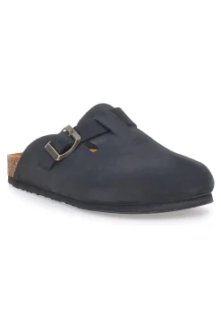Ciabatte Nere Made in Italy Con Sottopiede in Vera Pelle S31U384-SUPERGA
