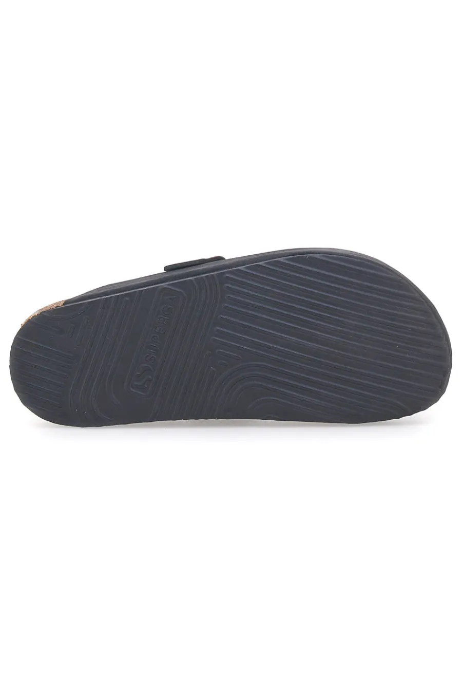 Ciabatte Nere Made in Italy Con Sottopiede in Vera Pelle S31U384-SUPERGA
