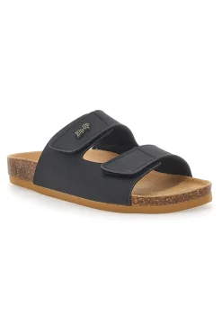 Ciabatte Nere Made In Italy Con Sottopiede In Vera Pelle 26411-BIO UP Clearance