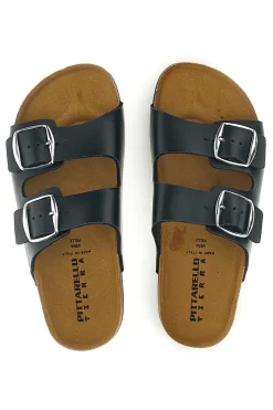 Ciabatte nero doppia fibbia 335A20630SR-PITTARELLO TIERRA Outlet
