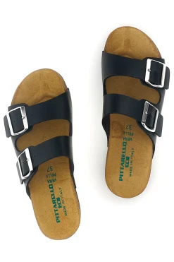 Ciabatte nero sottopiede in vera pelle 293A350SR-PITTARELLO ECO