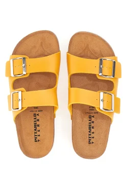 Ciabatte Ocra con Doppia Fibbia Made in Italy 335A20630SR-PITTARELLO TIERRA Clearance