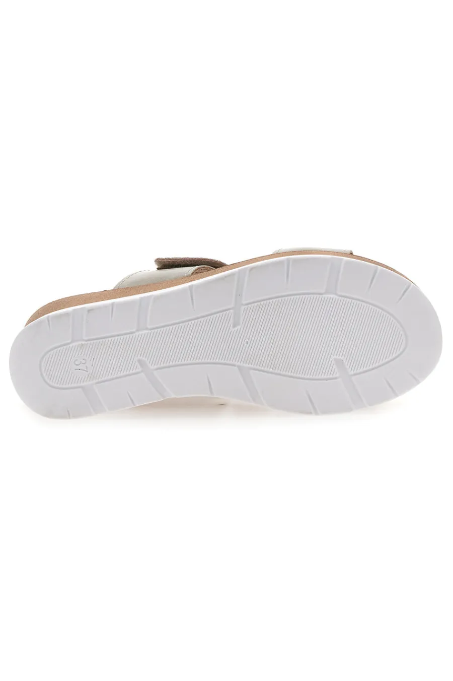 Ciabatte Perla con Zeppa A Contrasto Bianca e Velcro Regolabile 11073143-PLOCADI New