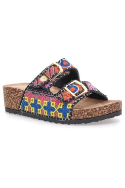 Ciabatte platform con dettagli etnici multicolor APY65-DAME ROSE