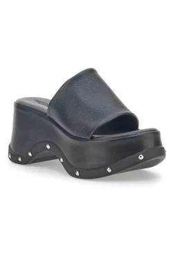 Ciabatte Platform Nere in Pelle 5765-PITTARELLO Outlet