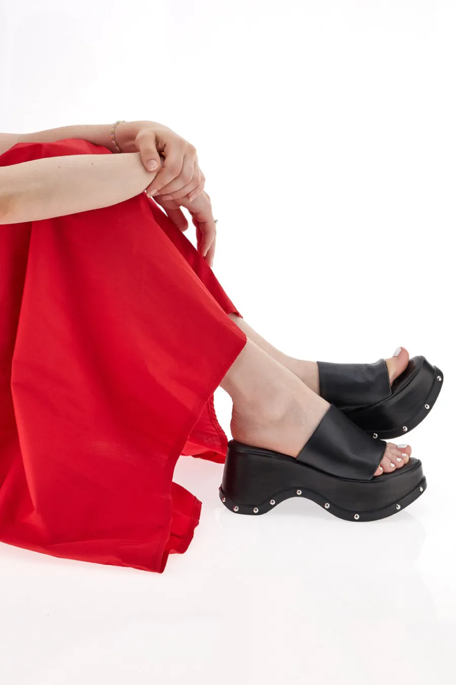 Ciabatte Platform Nere in Pelle 5765-PITTARELLO Outlet