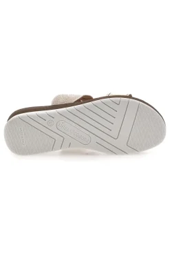 Ciabatte platino con intreccio beige e plantare comfort 8009R-LINEA COMODA Best