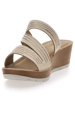 Ciabatte Platino con Zeppa e Strass 18 RN-INBLU Hot