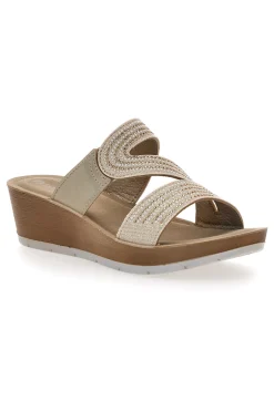 Ciabatte Platino con Zeppa e Strass 18 RN-INBLU Hot