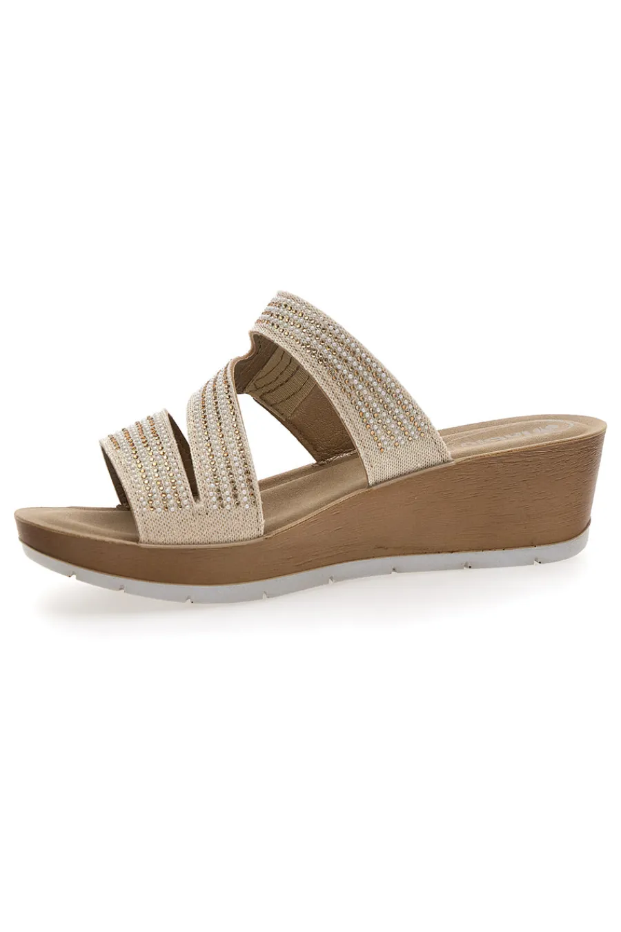Ciabatte Platino con Zeppa e Strass 18 RN-INBLU Hot