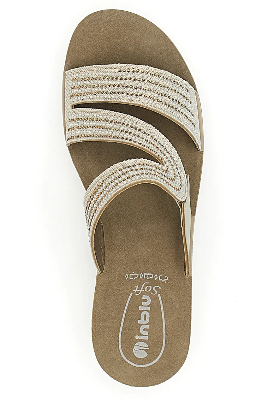 Ciabatte Platino con Zeppa e Strass 18 RN-INBLU Hot