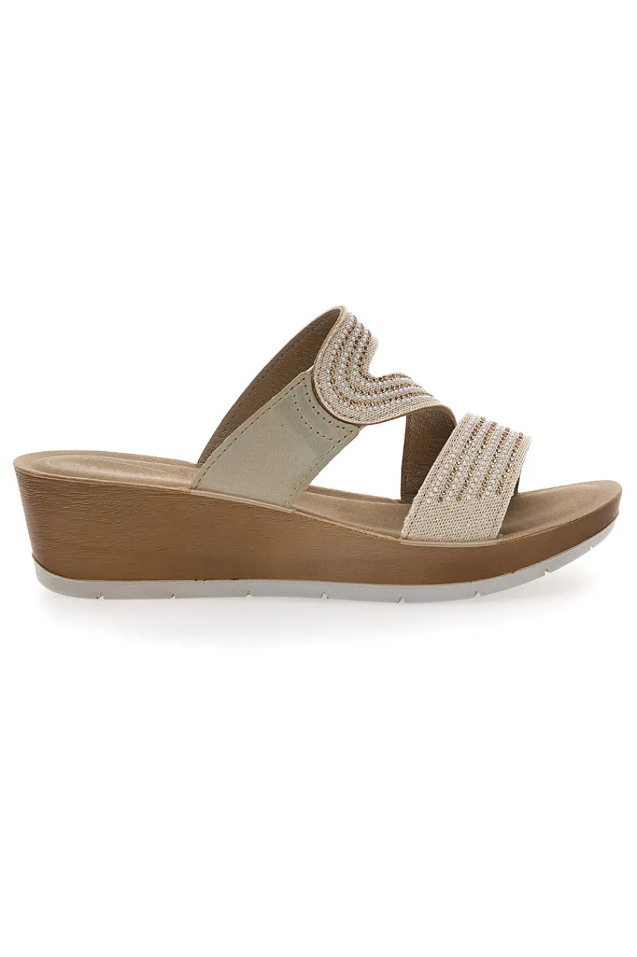 Ciabatte Platino con Zeppa e Strass 18 RN-INBLU Hot