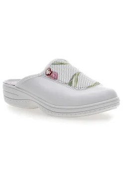 Ciabatte professionali bianche con ricamo floreale The 5533-MRS CHEF Hot