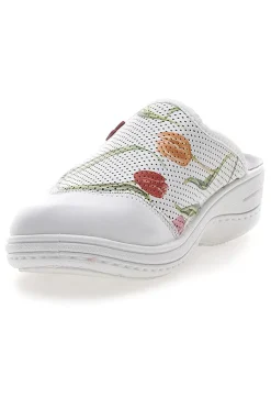 Ciabatte professionali bianche con ricamo floreale The 5533-MRS CHEF Hot