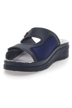 Ciabatte Professionali In Vera pelle blu Made in Italy 1781-MRS CHEF Discount
