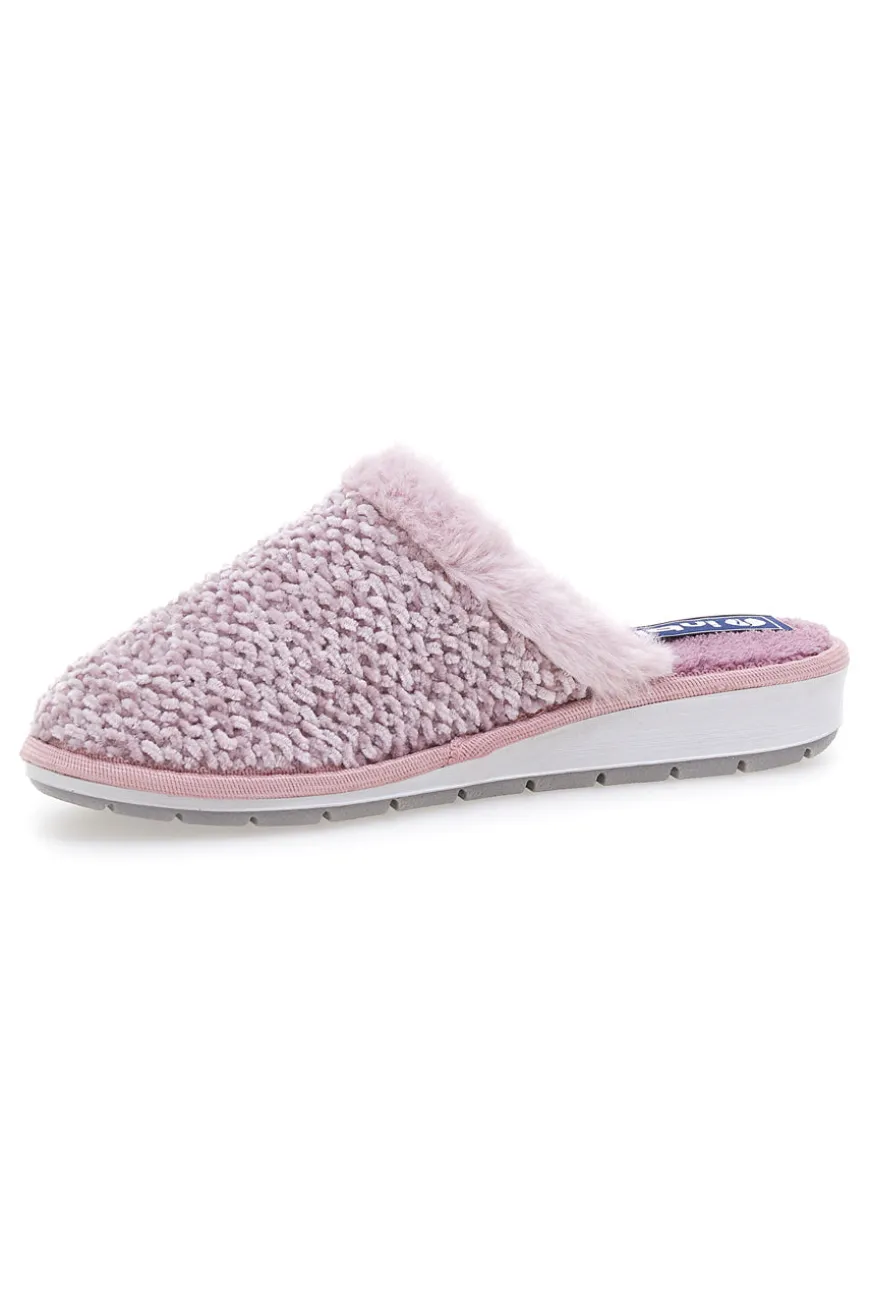 Ciabatte rosa in tessuto peluche con cuore Inblu 110 LB