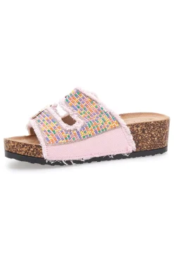 Ciabatte platform con perline multicolor APY66-DAME ROSE Hot