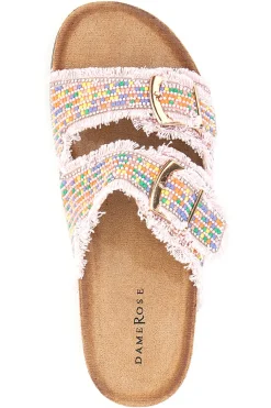 Ciabatte platform con perline multicolor APY66-DAME ROSE Hot