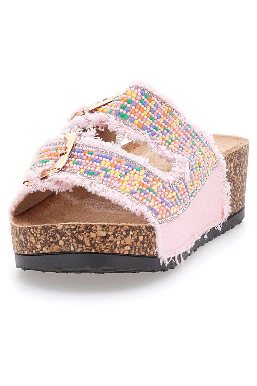 Ciabatte platform con perline multicolor APY66-DAME ROSE Hot