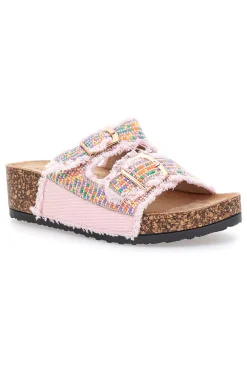 Ciabatte platform con perline multicolor APY66-DAME ROSE Hot