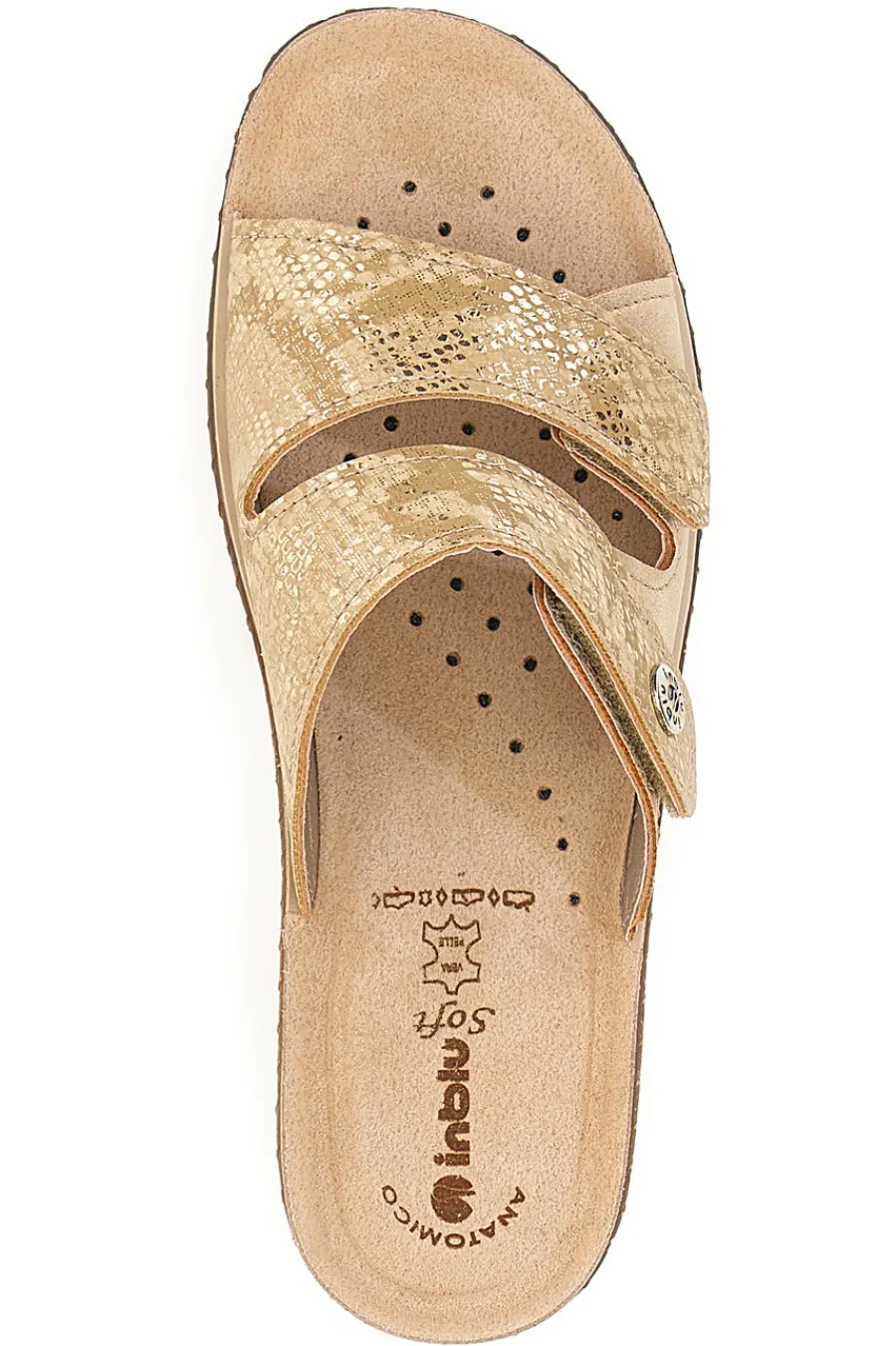 Ciabatte Sabbia Con Zeppa e Strappo in Velcro 2678-INBLU Clearance