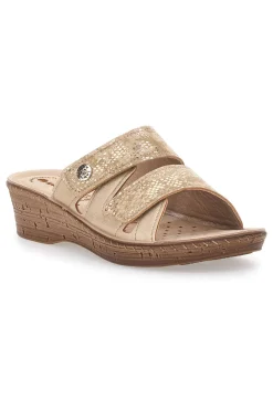Ciabatte Sabbia Con Zeppa e Strappo in Velcro 2678-INBLU Clearance