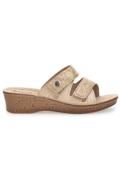 Ciabatte Sabbia Con Zeppa e Strappo in Velcro 2678-INBLU Clearance