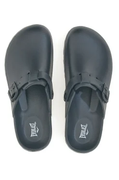 Ciabatte sabot nere in gomma con fibbia EV085-EVERLAST Hot