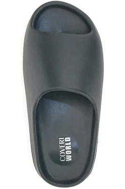 Ciabatte Slide in Gomma Nere World 46-COVERI Outlet